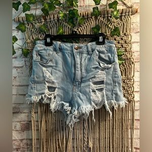 ripped jean shorts